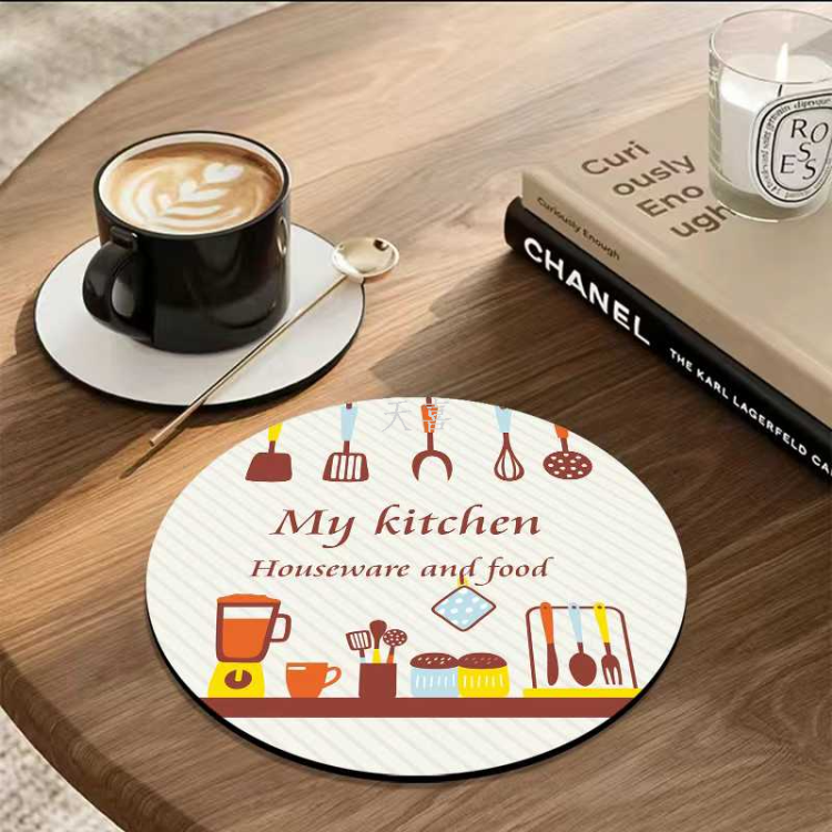 Kitchen countertop mat, soft diatom mud absorbent mat, cup mat, washbasin bowl and chopsticks anti-slip and water-draining mat, bar counter technology cloth Application Scenario