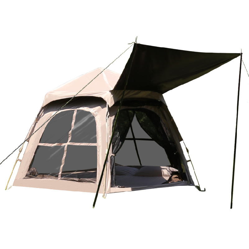六角帐篷户外黑胶帐篷Hexagonal Outdoor Blackout Tent最新款露营帐篷帐篷