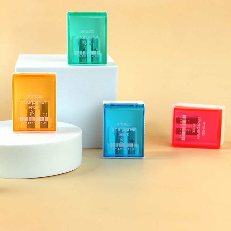 现代美1271双孔卷笔刀学生高质量钢质刀片不易断芯削笔刀厂家直销