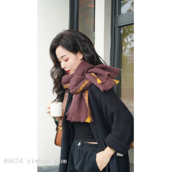 Cross-border scarf wholesale e-commerce, new 40-loop yarn series, frame and hidden grid, live streaming supply chain supply Item Picture