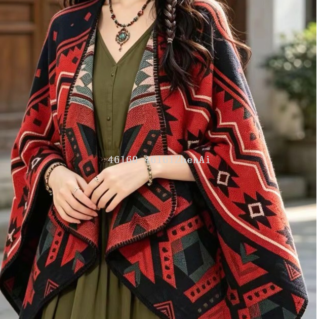 Photography wonder, travel ethnic style shawl, cross-border e-commerce live streaming, winter warm scarf wholesale supply chain supply details Picture