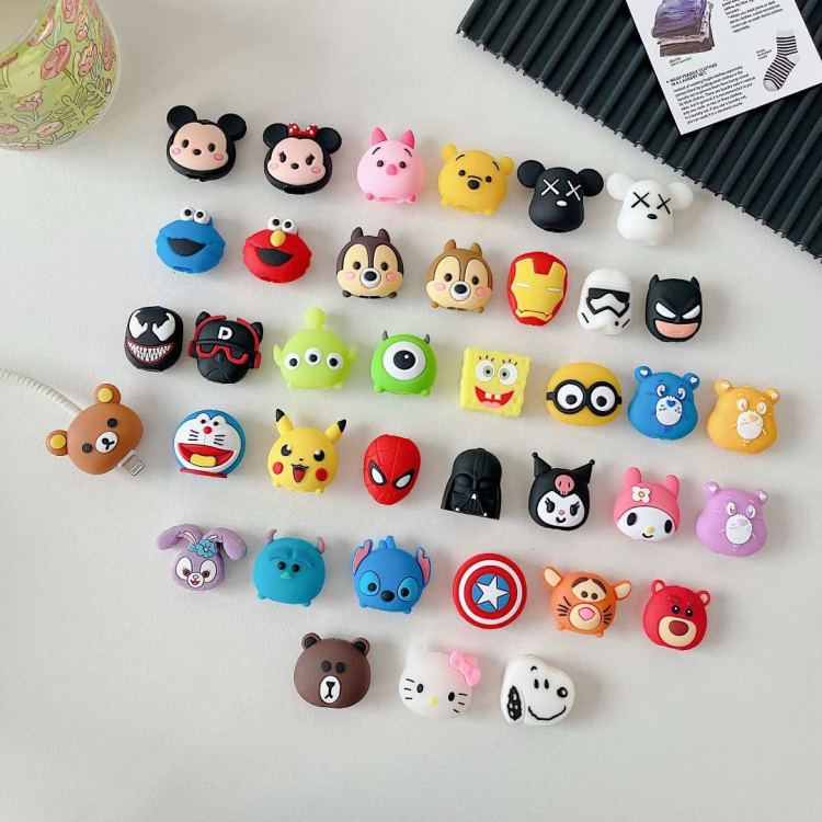 Cartoon fruit bites the data cable to protect the head cover