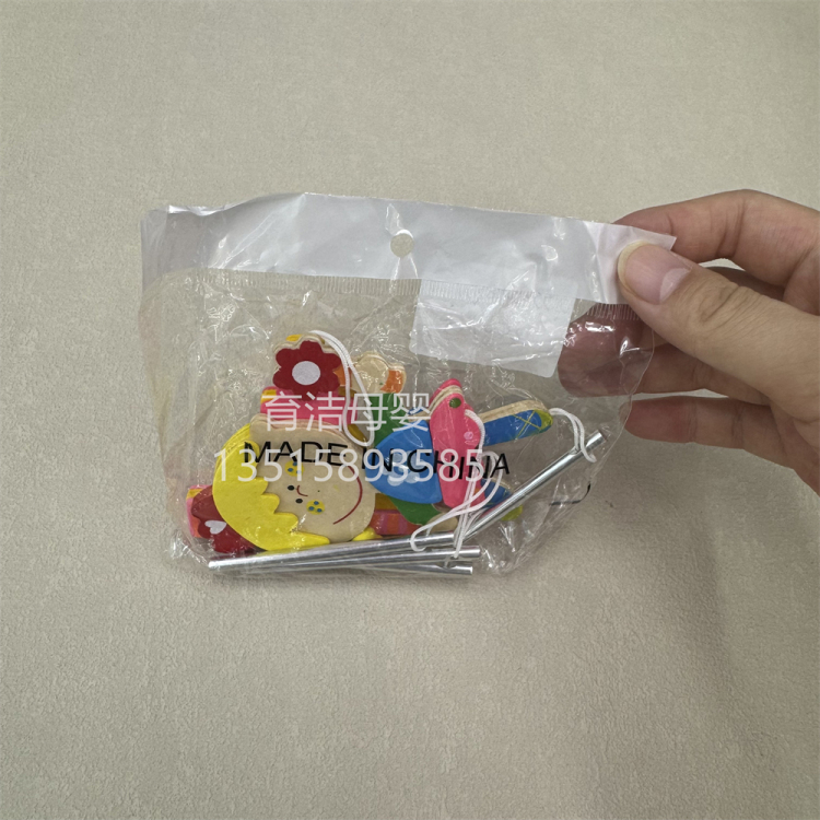 مجموعة جرس الرياح عبر الحدود الخاصة بالأطفال، طراز DD، مزخرفة خشب عيد الفصح، نوع DY Item Picture