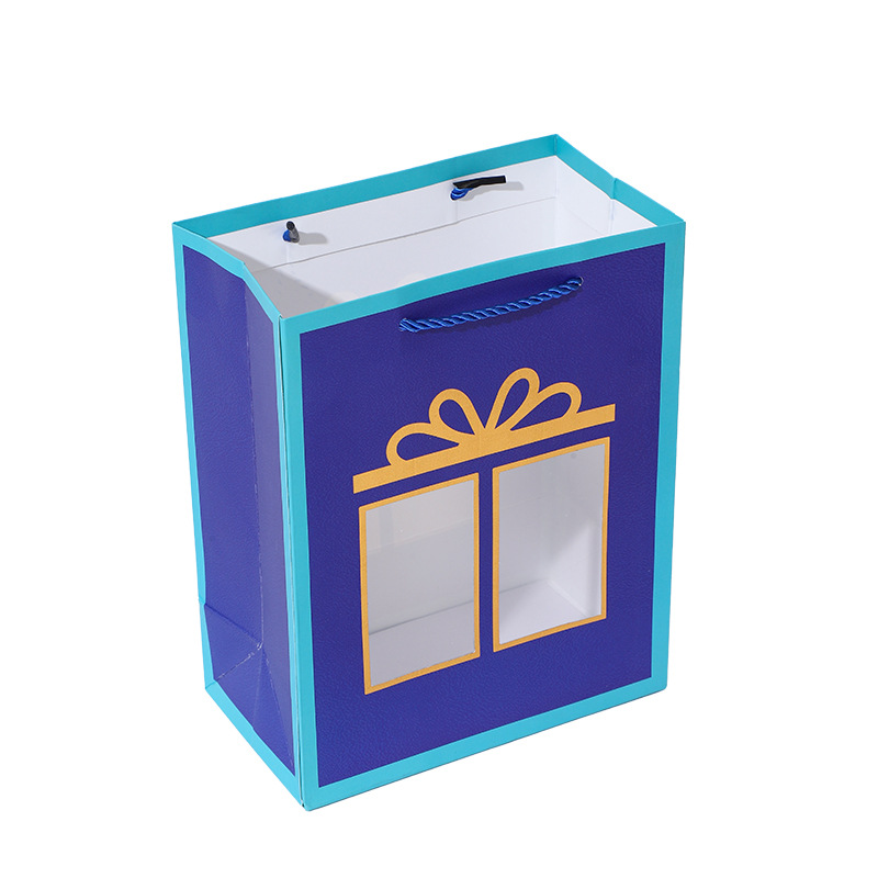 Cross-border transparent window display bow gift bags, handbags, flower packaging bags, souvenirs, window-opening gifts, window-opening style souvenir packaging Specification image