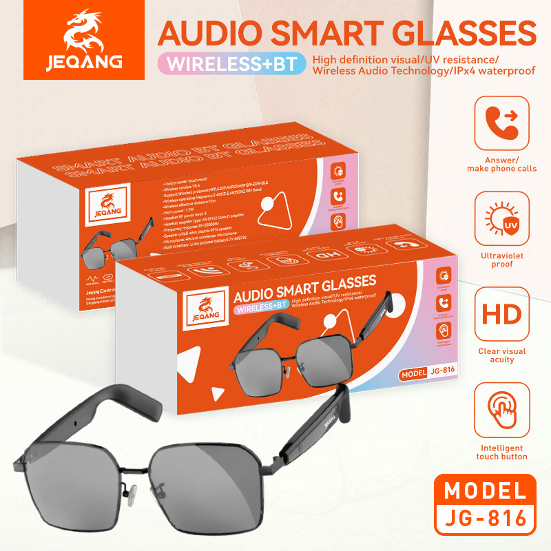 跨境智能蓝牙眼镜听音乐打电话蓝牙通话5.4音频听歌无线蓝牙太阳
