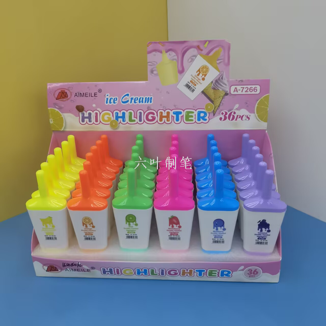Ice cream-shaped double-headed highlighters Specification image