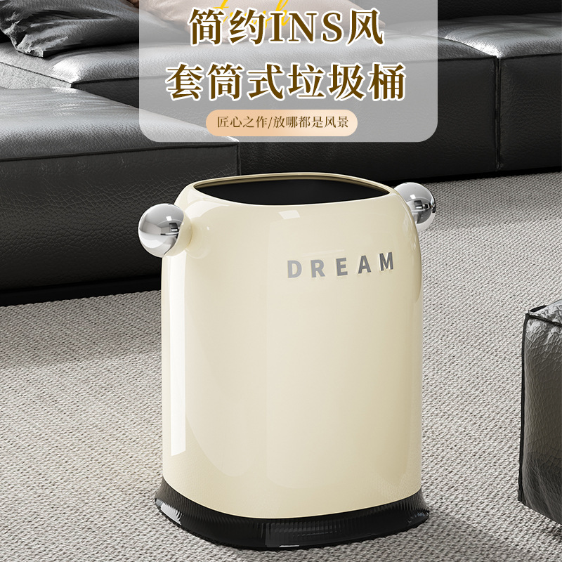 垃圾桶/笑脸垃圾桶/不弯腰垃圾桶/家用垃圾桶/不锈钢垃圾桶带盖产品图