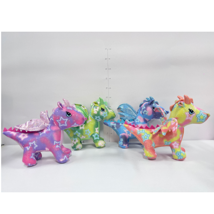 外贸新款爆款喷火龙翼龙飞天恐龙公仔可爱星星龙毛绒玩具