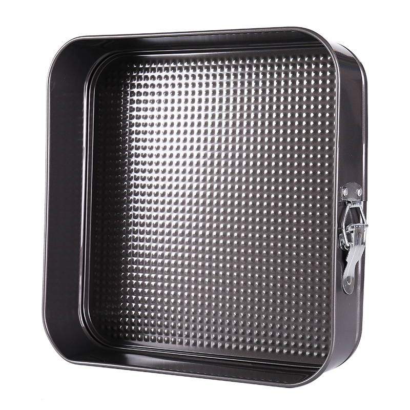 Square lock live base cake mold set, carbon steel non-stick buckle baking tool, cake baking tray, Amazon Specification image