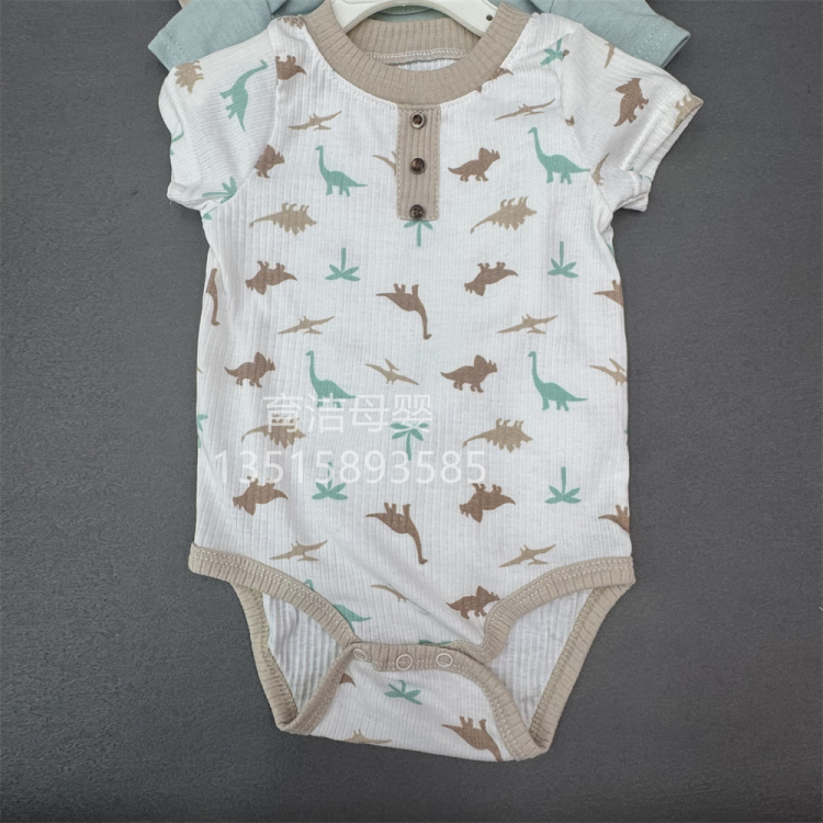 3-piece set of summer baby halter tops for boys and girls, pure cotton Class a baby clothes, one-piece hatchcoat for babies
