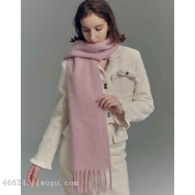 Cross-border scarf wholesale e-commerce live streaming supply chain new in stock 08 wool series, single color wool Item Picture