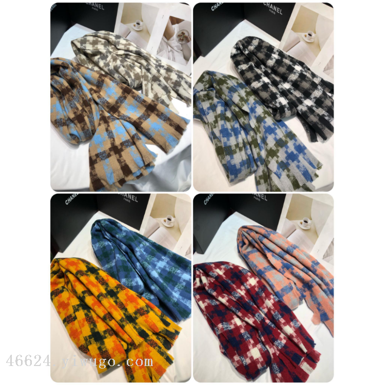 Cross-border scarf wholesale e-commerce live-streaming supply chain supply 40 woven windmill check scarves Application Scenario