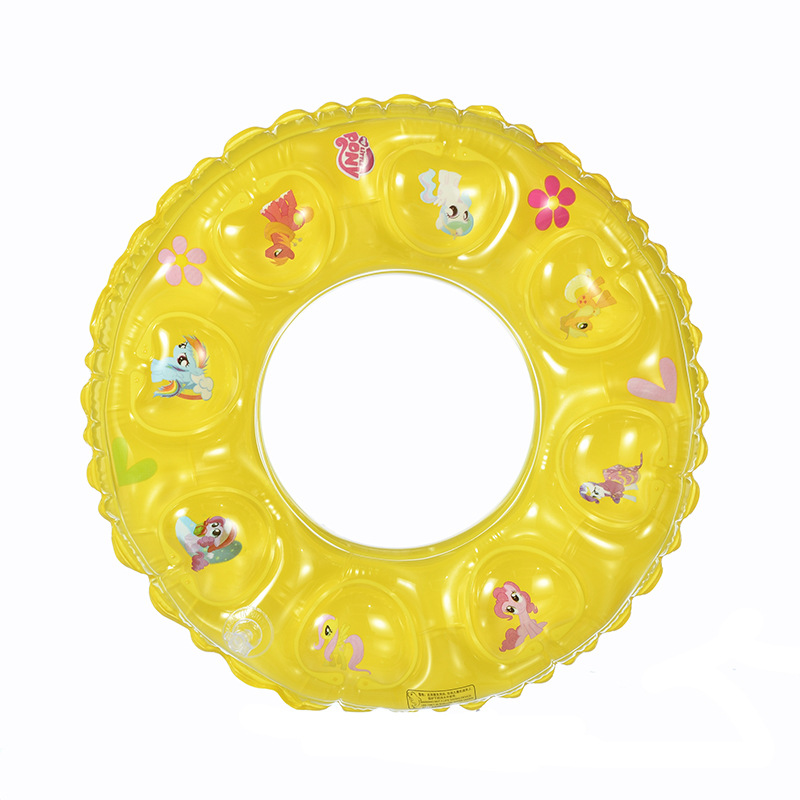 Children's double-layer cartoon swimming rings, crystal rings, inflatable water toys, children's water play swimming rings, life buoys wholesale Specification image