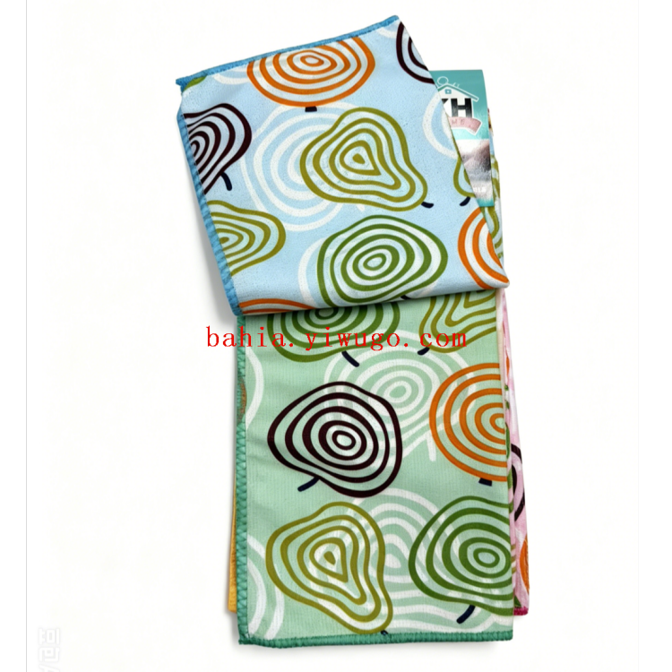 Foreign trade lockedge superfine fiber 30*30 square towel, absorbent kitchen towel, mixed color 5P rag details Picture