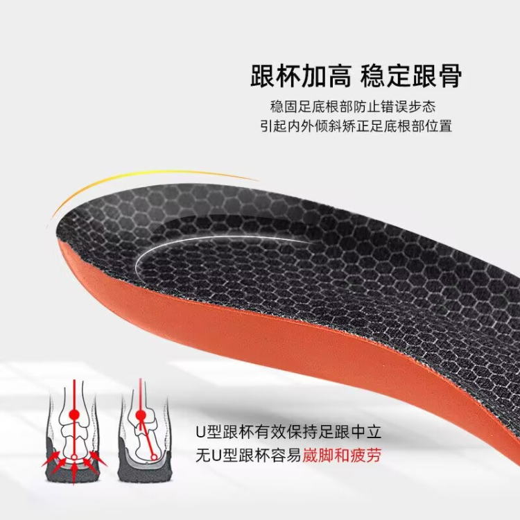 New full-arch cushioning insoles for both men and women with plantar fascia to relieve foot pain and orthopedic arch movement shock absorption details Picture