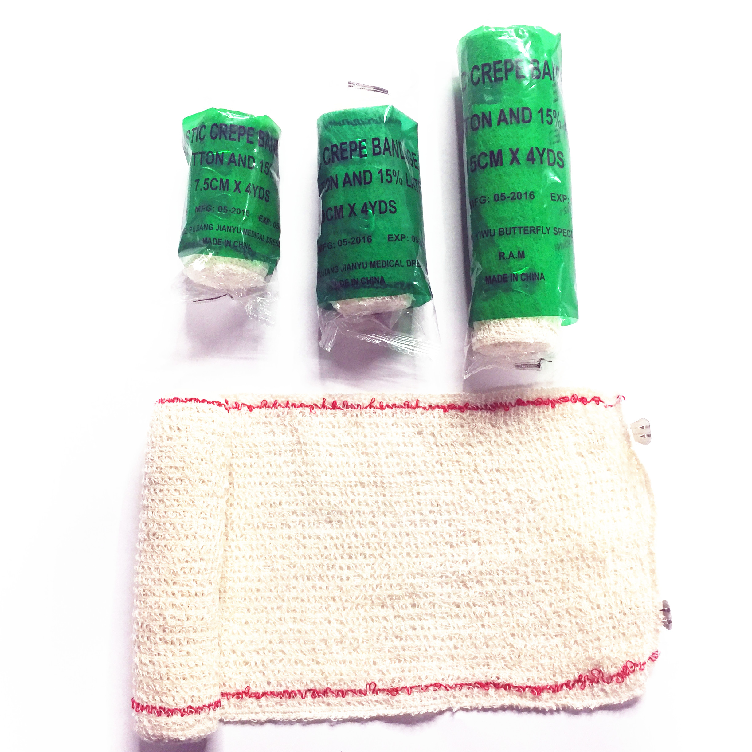 High-quality medical spandex elastic bandage with wrinkles, a medical consumable for export full figure