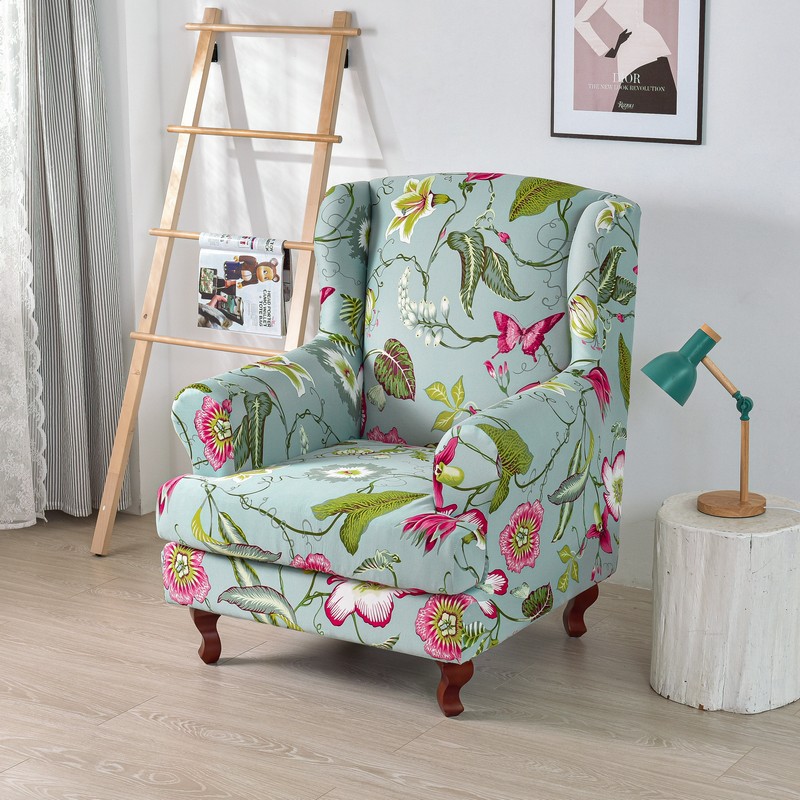 【 Elsie 】 Tiger Bench Sofa Chair Cover, Single elastic Full Bag sofa cover, American Print Two-piece set details Picture