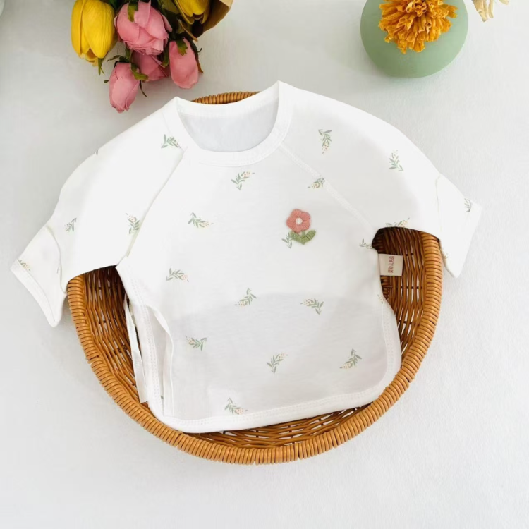 Newborn half-back clothes, baby boneless tops, cotton clothes for spring, autumn and summer, baby clothes for all four seasons, and long autumn clothes for newborns details Picture