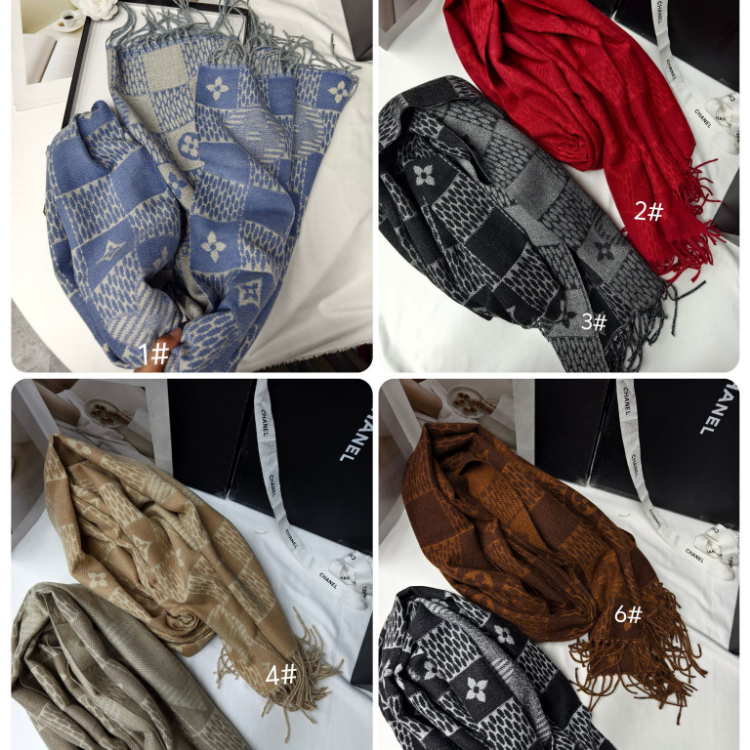 Cross-border in-stock, cross-border scarf wholesale, e-commerce live streaming, supply chain, jacquard double C briqued Application Scenario