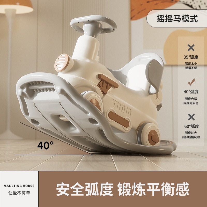 Indoor rocking horse, multi-functional anti-rollover toy for home use, children's and babies, rocking horse, one-year-old baby, three-in-one rocking horse Specification image