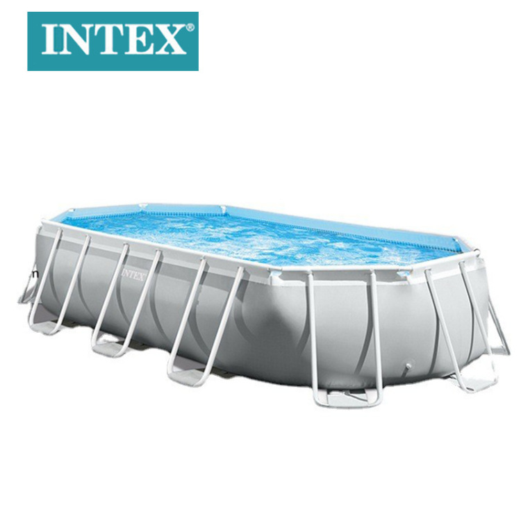 INTEX26798家庭游泳池6米椭圆管架水池套装户外聚会戏水池加厚