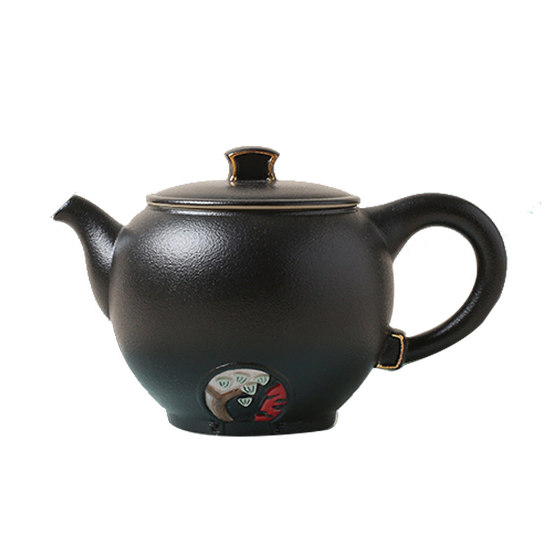 The high-end ceramic tea set Lu Bao JSSCL001BK is home to mountains, waters, tea, etiquette, Zen style, black design and rural flavor Application Scenario