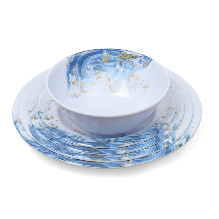 Creative A5 Melamine imitation porcelain Plate, restaurant, hot pot tableware, restaurant, lace plate, commercial restaurant, hotel, Chinese trendy style Item Picture