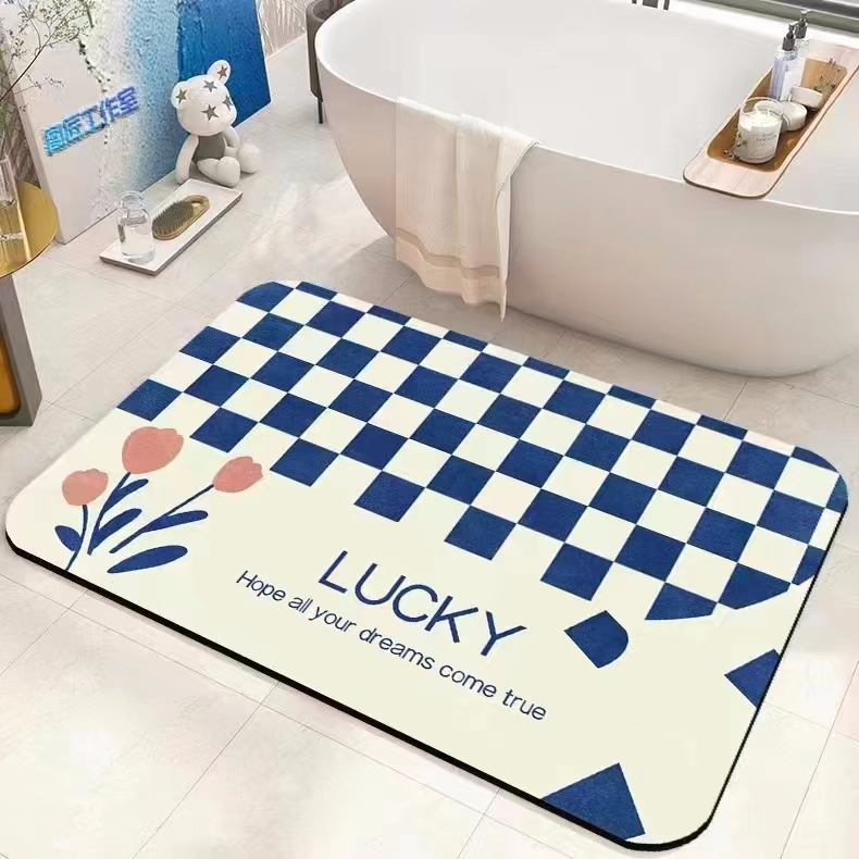 Diatom mud soft pad absorbent pad, bathroom floor mat, diatomite anti-slip quick-drying bathroom floor mat, kitchen toilet