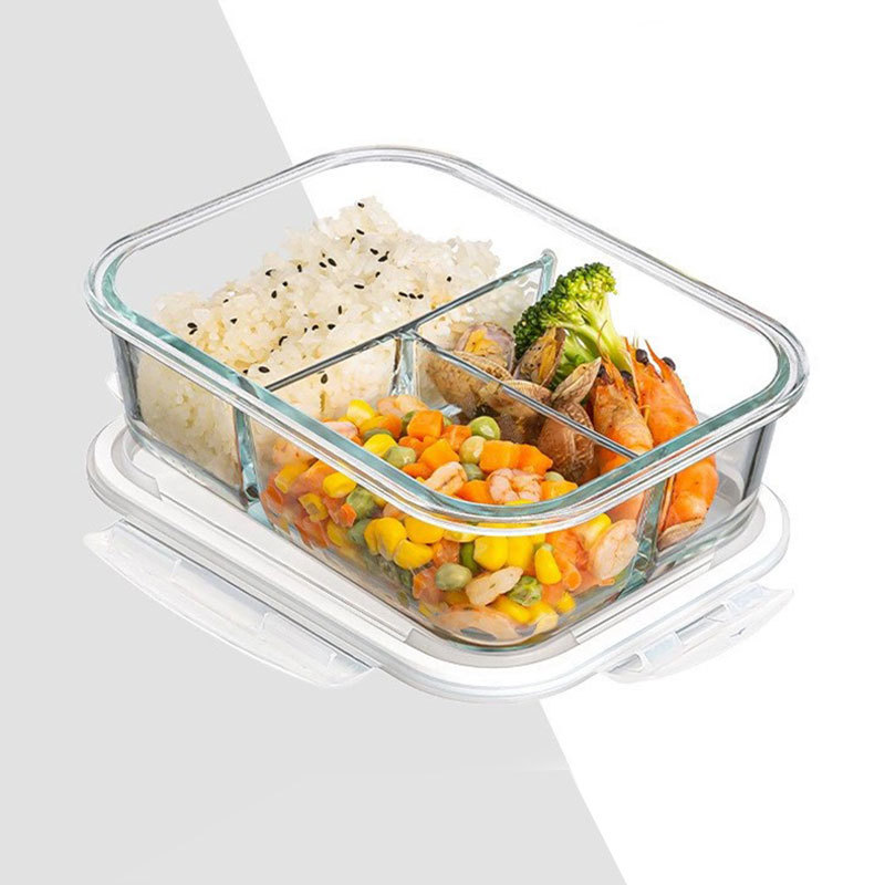 Cross-border best-selling rectangular glass lunch box that can be heated in a microwave oven, Amazon sealed food storage box with lid Application Scenario