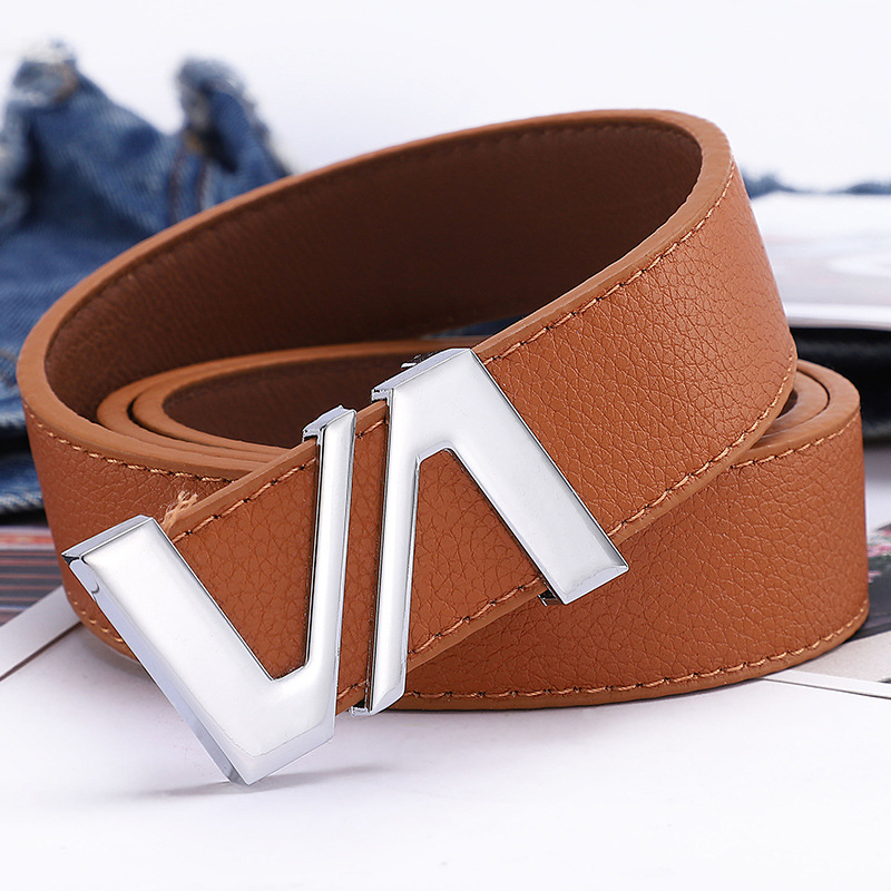 Smooth buckle belt, simple and versatile Korean fashion casual Korean-style trendy jeans, women's belt decoration Specification image