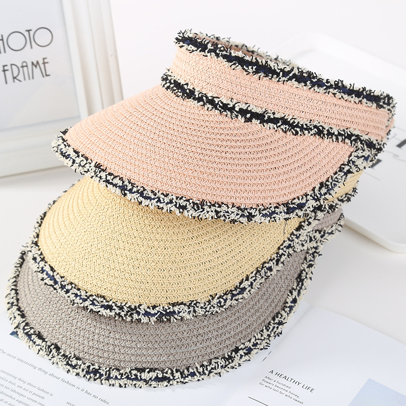 New style of Instagram summer and autumn casual sun hat, the same as the popular female influencers. Trendy denim fringed factory wholesale Item Picture