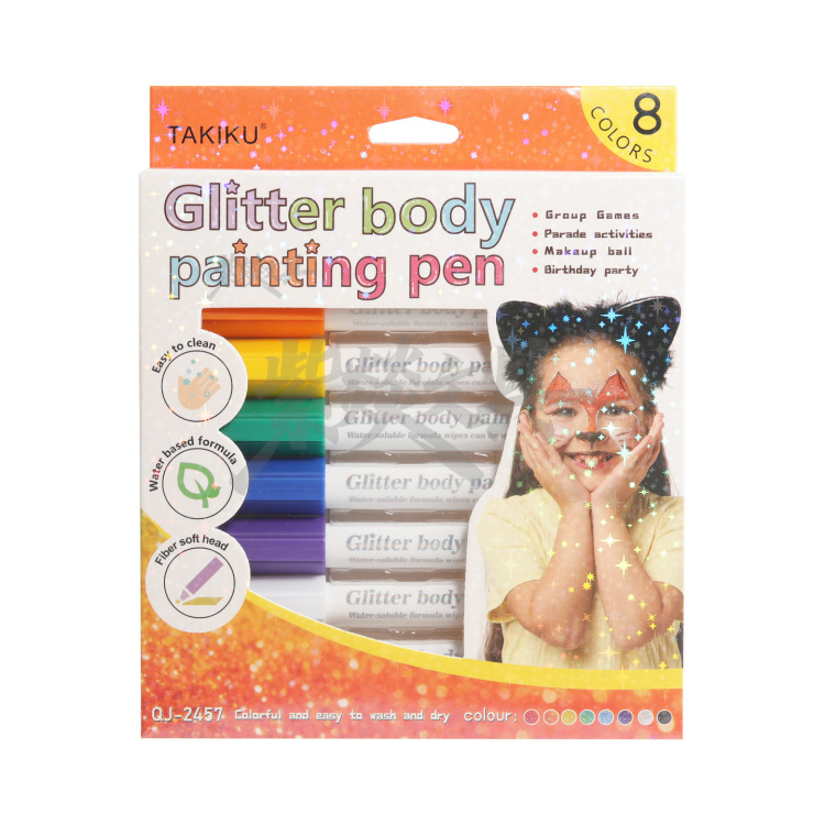 Flash body painting 8 colores fácil de limpiar fácil lavable navidad todos los santos maquillaje nuevo año pintura de la cara pen Specification image