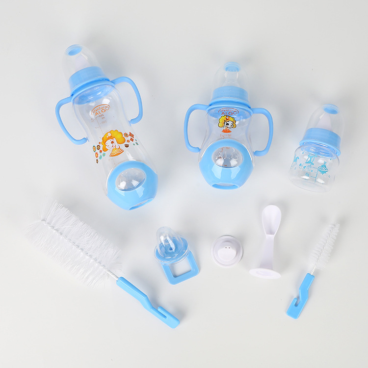 非洲热卖 婴儿奶瓶喂养套装7件套安抚奶嘴奶瓶清洁刷组合厂家直销