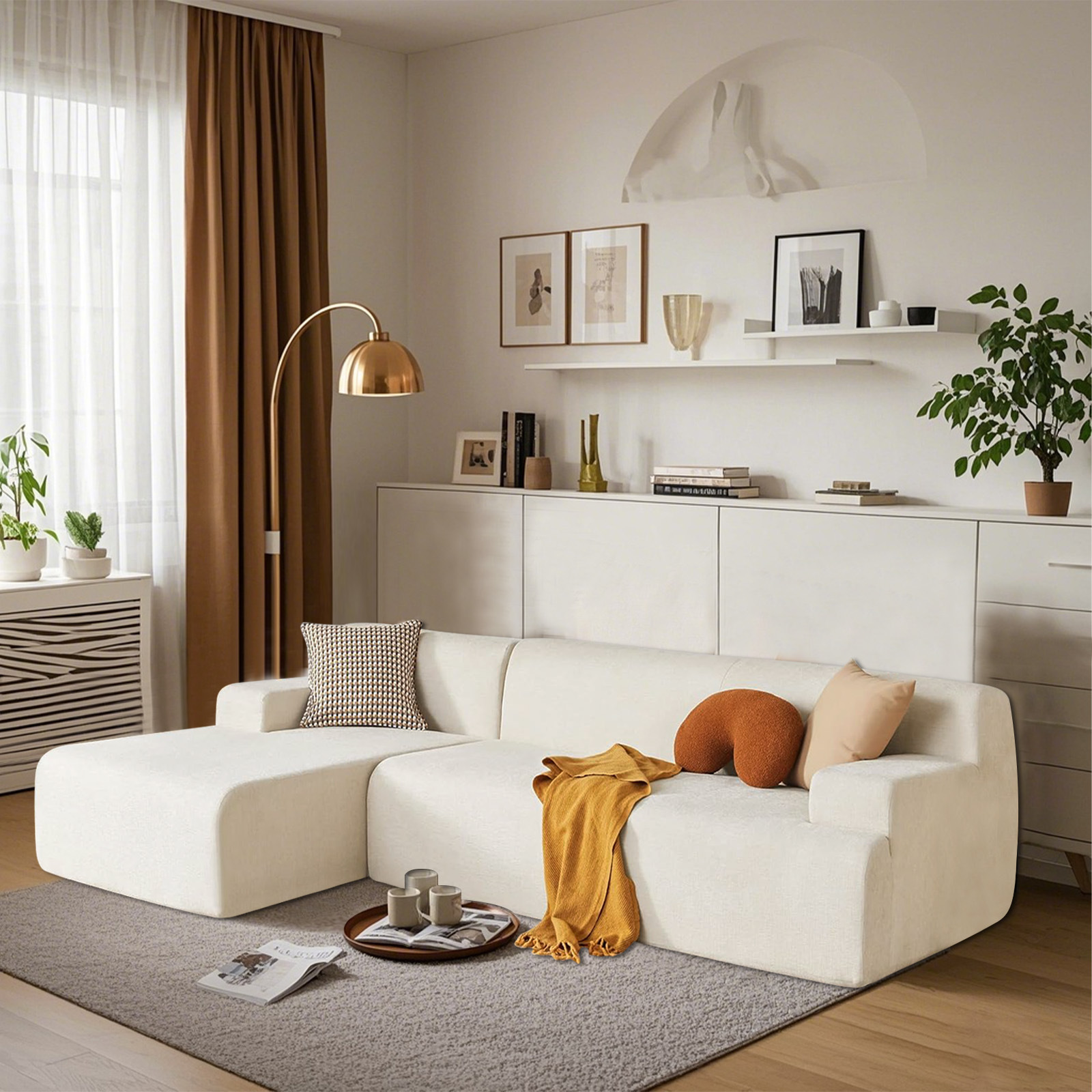 Cross-border compressed high-density sponge sofa combination living room empress sofa corduroy multi-functional household sofa bed