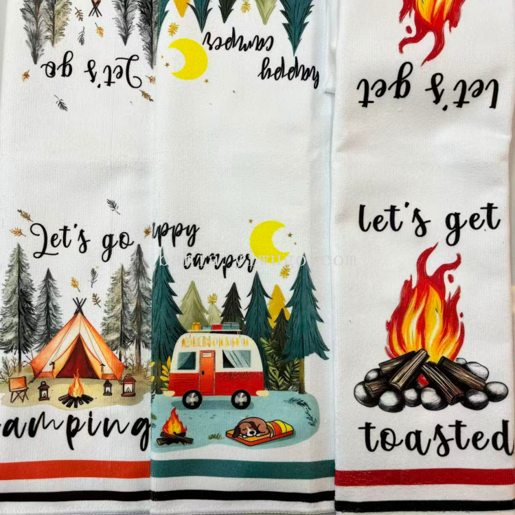 Bahia Camping printed tea towel, outdoor camping placemat, multi-functional cleaning cloth 40*60cm Specification image