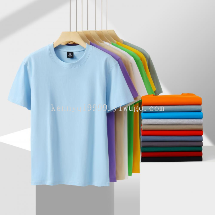 Customized 190G/㎡ pure cotton fabric T-shirt advertising shirt work uniform wholesale casual and fashionable