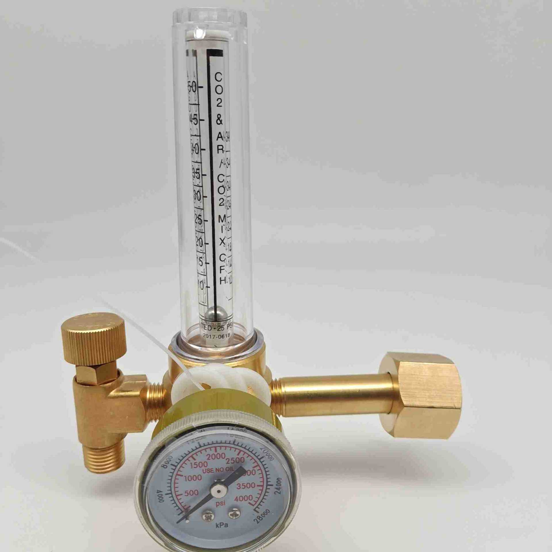 50L all-copper energy-saving and gas-saving piston-type carbon dioxide gas meter, internal threaded pressure gauge, round tube pressure reducer