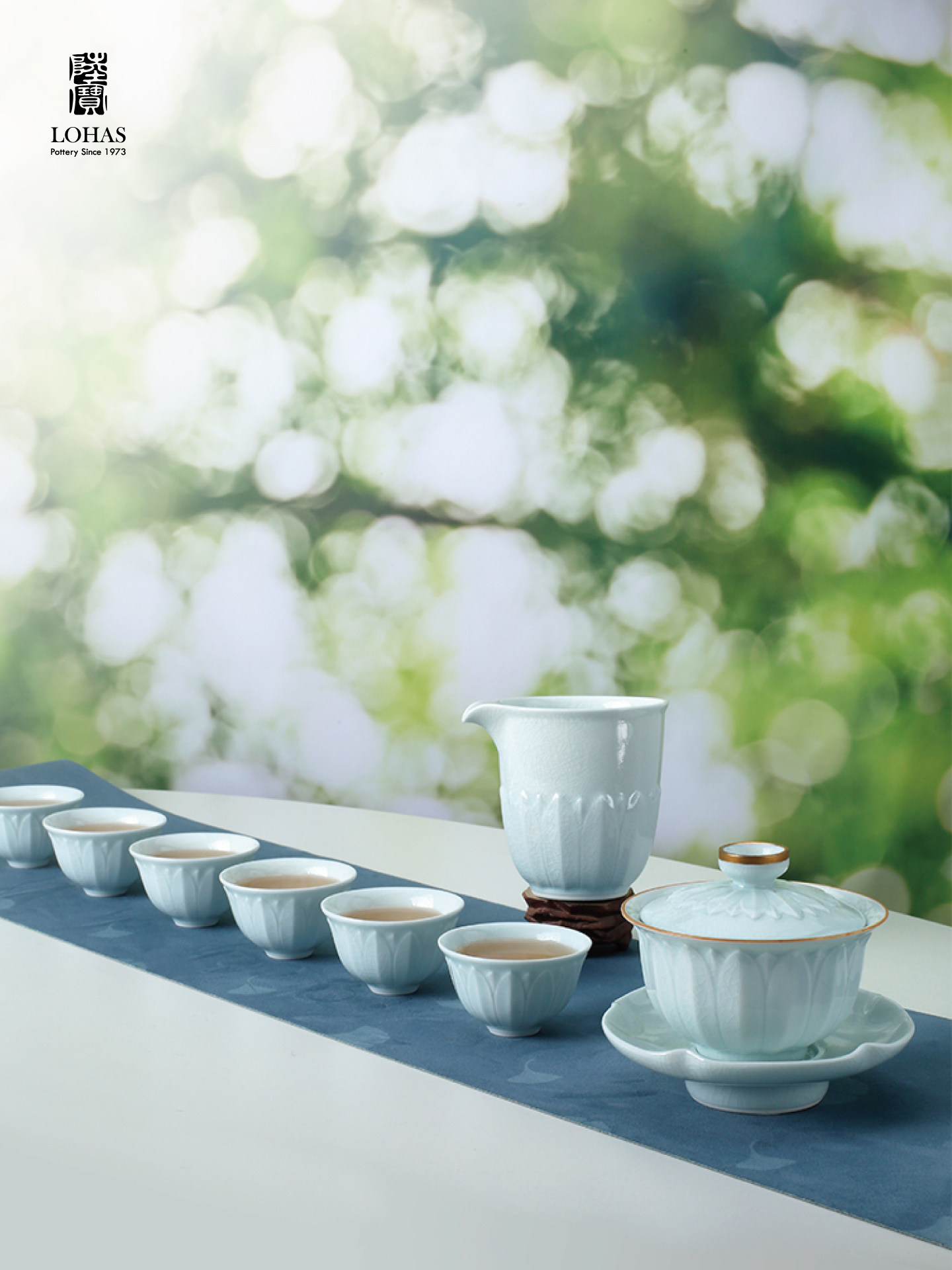 Lu Bao's new product, the Song Dynasty Charm Ding Kiln Lotus Pattern Covered Bowl Tea Set, is an elegant gift box for elders, friends, leaders and clients Specification image