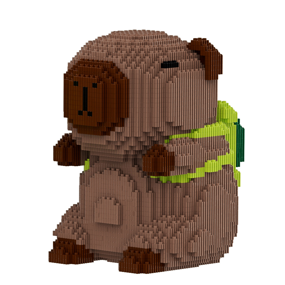 度假卡皮巴拉儿童颗粒拼装积木益智玩具男孩女孩礼物批发细节图