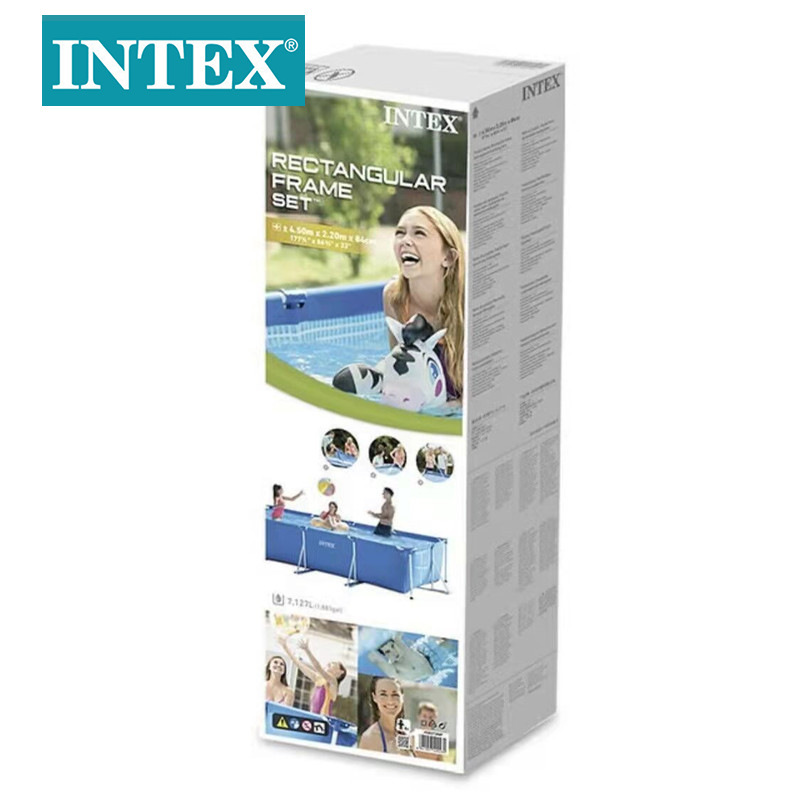 INTEX方形圆形支架水池套装管架游泳池家庭户外私人戏水池批发