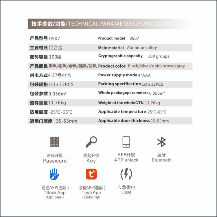 Tuya Tongtong Smart Lock, home fingerprint Ball Lock, Electronic lock, indoor spherical smart fingerprint password lock details Picture