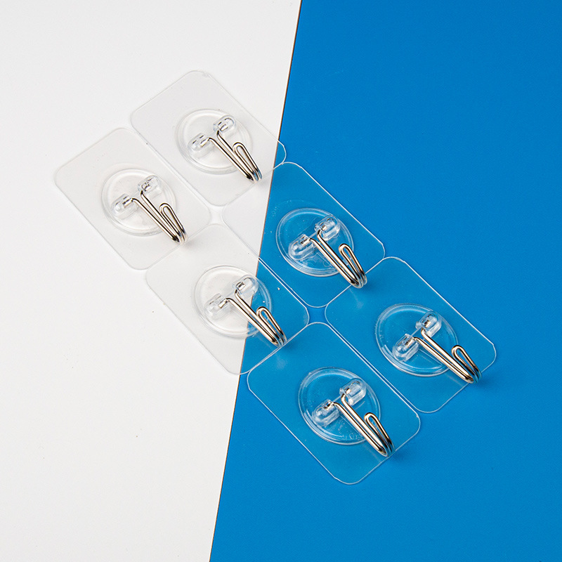 Modern minimalist style, multiple sets of transparent hooks, single adhesive hooks, no trace, no need for drilling, transparent hooks wholesale details Picture