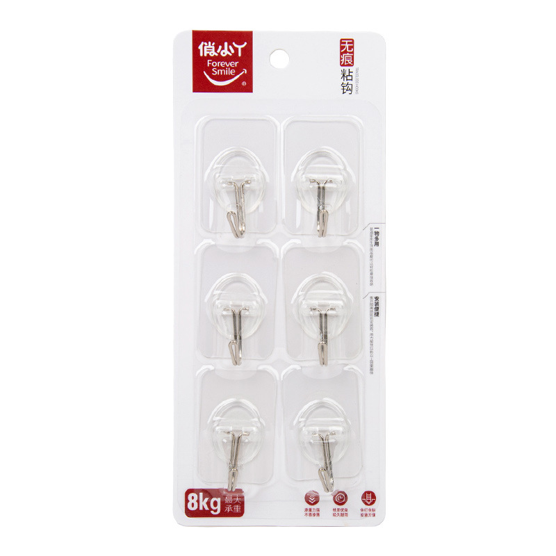 Modern minimalist style, multiple sets of transparent hooks, single adhesive hooks, no trace, no need for drilling, transparent hooks wholesale Application Scenario