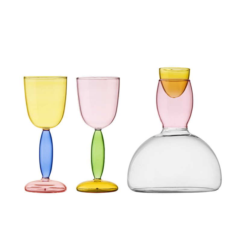 High borosilicate colored glass, pure handcrafted, internet-famous creative wine tall glass, Bordeaux red wine glass decanter Application Scenario