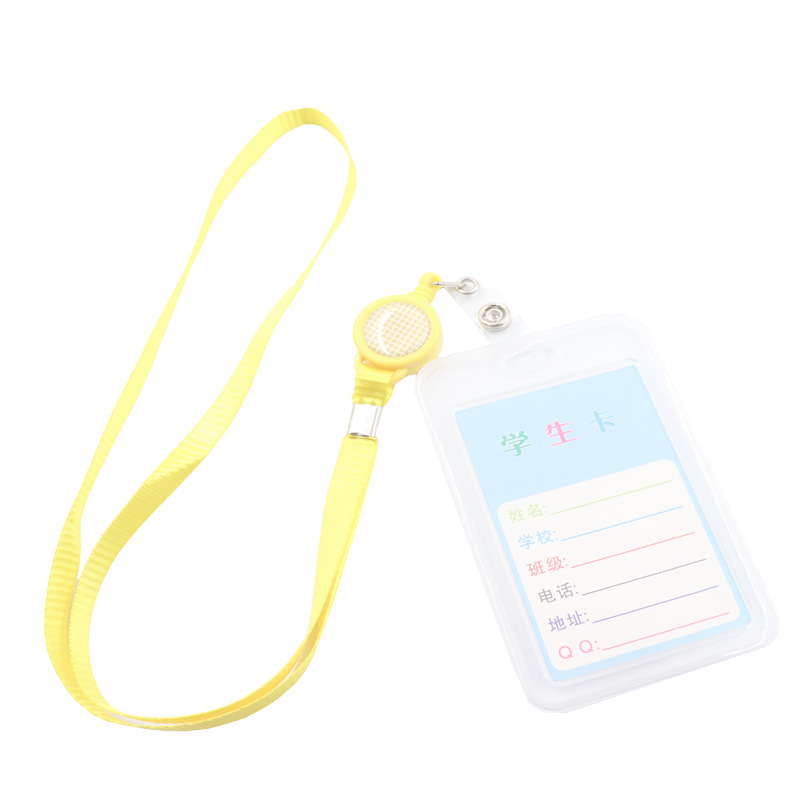 Manga de tarjeta transparente para estudiantes de campus con lanyards manga de tarjeta de identificación retráctil manga de tarjeta de autobús manga de tarjeta de arroz placa de identificación manga de tarjeta de acceso Application Scenario