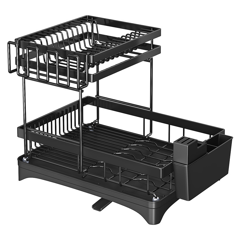 Kitchen dish and bowl storage rack, draining rack, countertop multi-functional bowl, knife, fork, chopsticks storage box, cup rack, plate rack, bowl rack Application Scenario