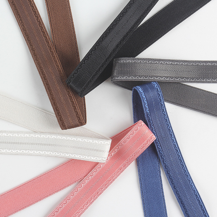 Wholesale jacquard anti-slip underwear straps, high-elastic adjustable bra straps, woven straps, fabric shoulder straps, bra straps, floral patterns available upon order of floral edges