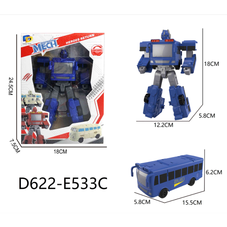 跨境出口变形金刚汽车人机甲变形开窗盒儿童玩具