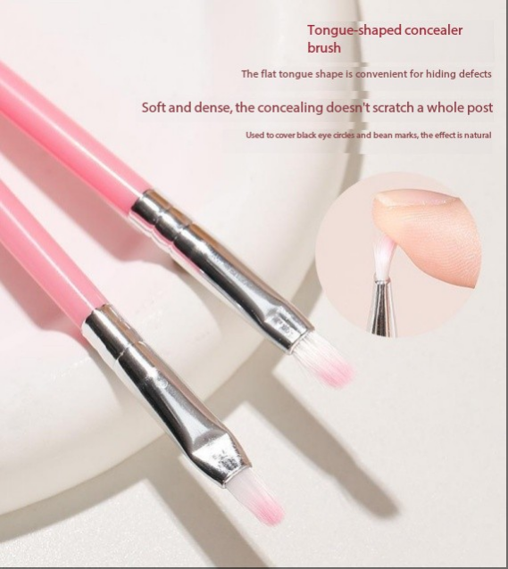 5-piece pink handle facial makeup brush set, smooth, soft and powerful grip powder, suitable for eye shadow and foundation Item Picture