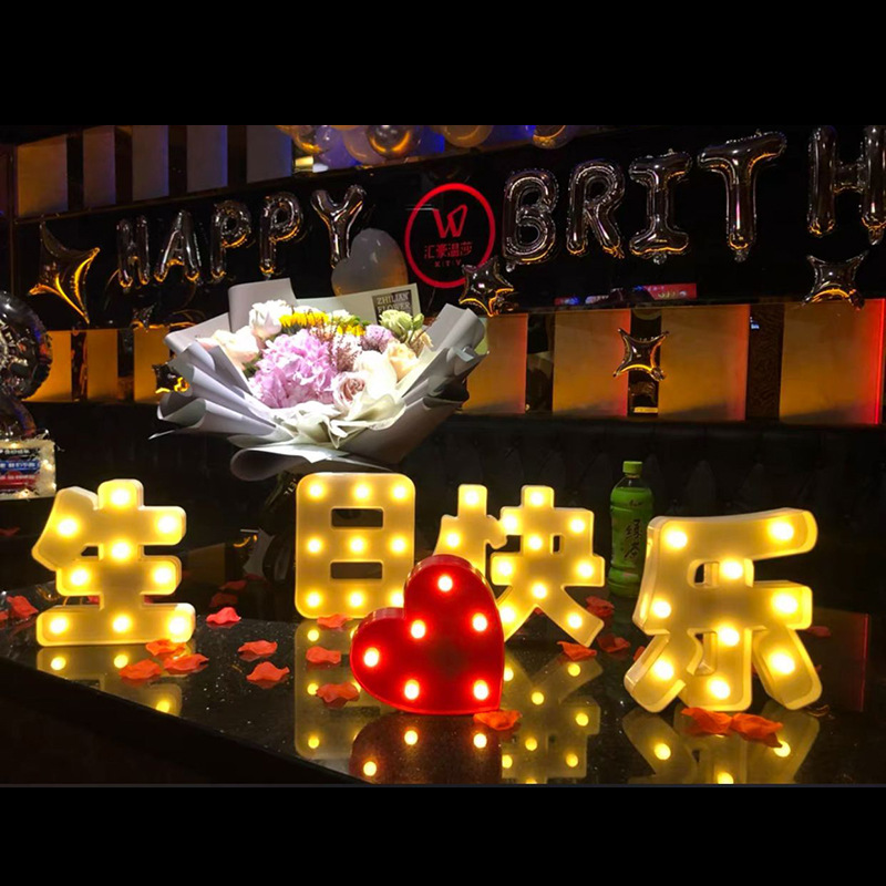 INS英文字母发光灯个性化LED灯造型灯数字灯生日婚庆求婚表白灯产品图